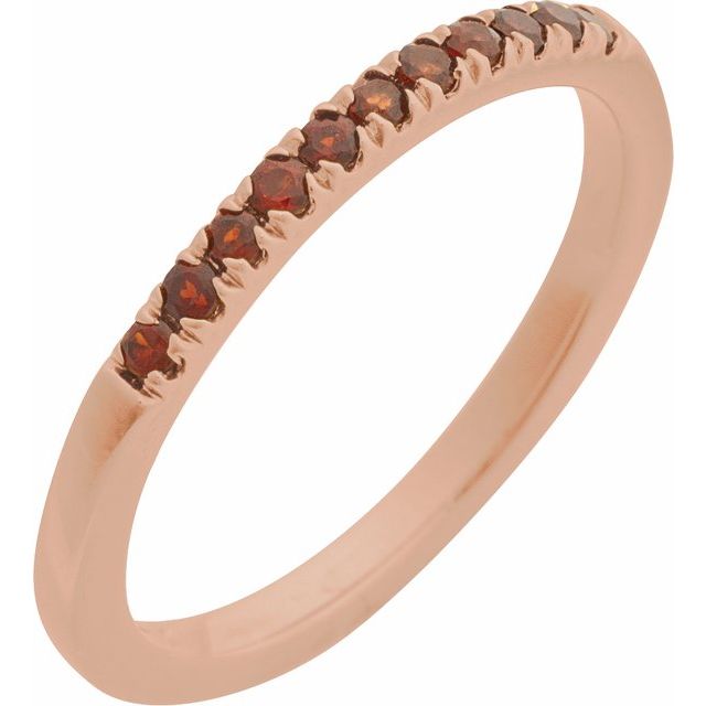 14K Rose Gold Natural Pink Tourmaline Stackable Ring