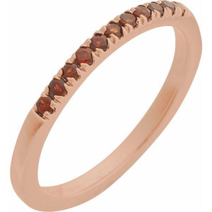 14K Rose Gold Natural Pink Tourmaline Stackable Ring