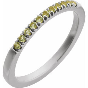14K Rose Gold Natural Pink Tourmaline Stackable Ring