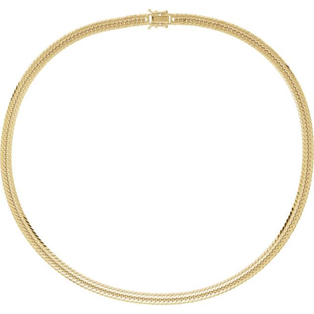 18K Yellow Gold 6.2 mm Diamond-Cut 20-Inch Curb Chain