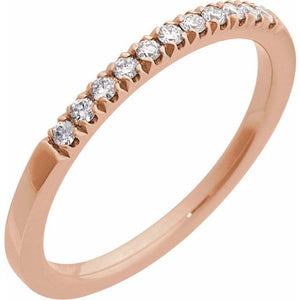 14K Rose Gold Natural Pink Tourmaline Stackable Ring