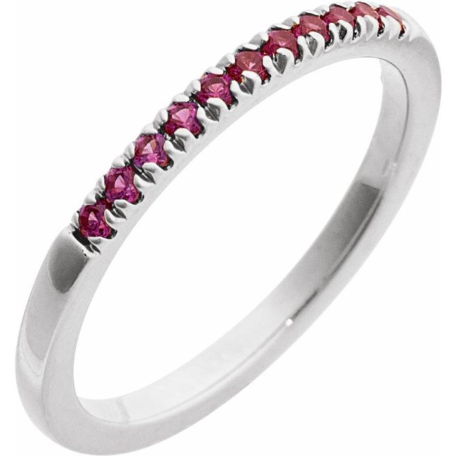 14K Rose Gold Natural Pink Tourmaline Stackable Ring