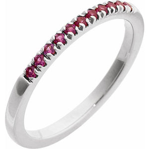 14K Rose Gold Natural Pink Tourmaline Stackable Ring