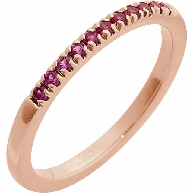 Natural Pink Tourmaline Stackable Ring Crafted in 14K Gold & Silver