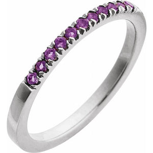 14K Rose Gold Natural Pink Tourmaline Stackable Ring