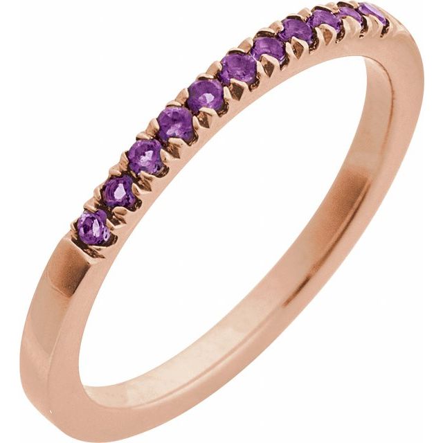 14K Rose Gold Natural Pink Tourmaline Stackable Ring