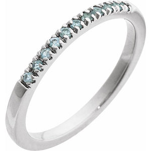Natural Gemstone Stackable Ring in 14K Gold, 10K Gold & Sterling Silver