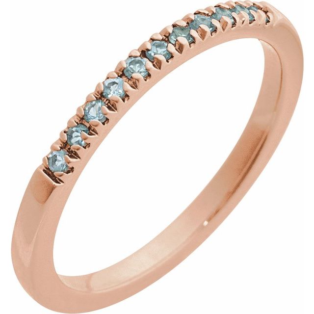 14K Rose Gold Natural Pink Tourmaline Stackable Ring