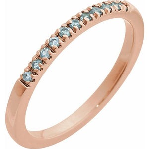 14K Rose Gold Natural Pink Tourmaline Stackable Ring