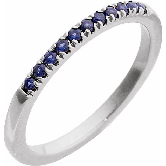 Lab-Grown Emerald, Ruby & Blue Sapphire Stackable Ring in 14K Gold & Silver