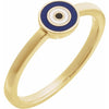 14K Yellow Gold Evil Eye Ring with Natural Diamonds