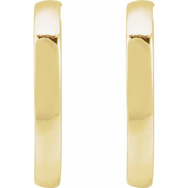 14K Yellow Gold 20 mm Polished Tube Hoop Earrings