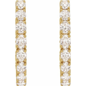 14K Yellow Gold 2 5/8 CTW Natural Diamond Inside-Outside Hoop Earrings