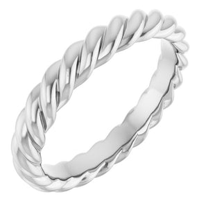 Rope Standard-Fit Band | 14K Gold, 18K Gold, Silver & Platinum | 3.5 Mm