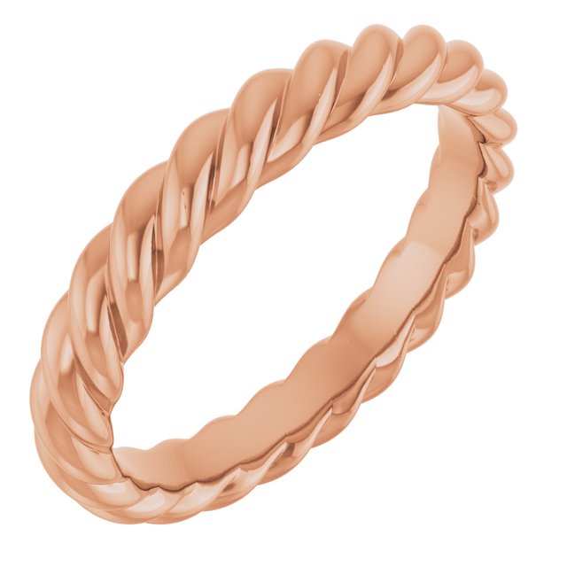 Rope Standard-Fit Band | 14K Gold, 18K Gold, Silver & Platinum | 3.5 Mm