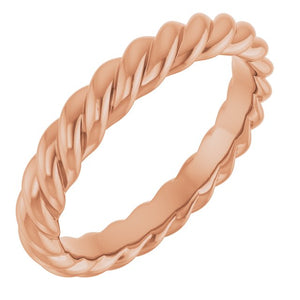 Rope Standard-Fit Band | 14K Gold, 18K Gold, Silver & Platinum | 3.5 Mm