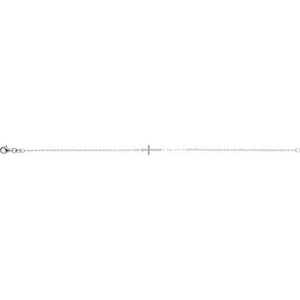 14K Rose Gold, 12.4x7 mm Sideways Cross Bracelet – Elegant Design