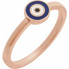 14K Yellow Gold Evil Eye Ring with Natural Diamonds