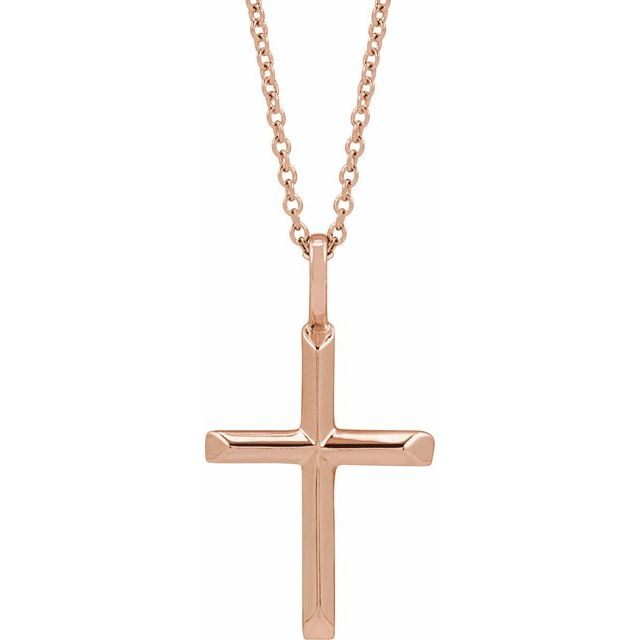 Platinum Knife Edge Cross Pendant