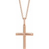 14K White Gold Knife-Edge Cross 16-18