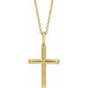 14K White Gold Knife-Edge Cross 16-18