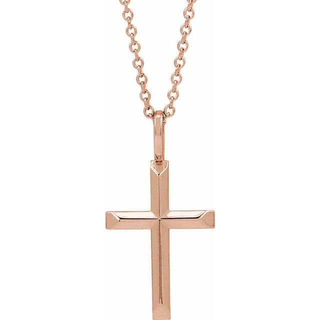 Platinum Knife Edge Cross Pendant