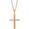 14K White Gold Knife-Edge Cross 16-18