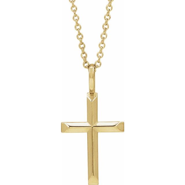 Platinum Knife Edge Cross Pendant