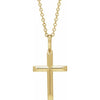 14K White Gold Knife-Edge Cross 16-18