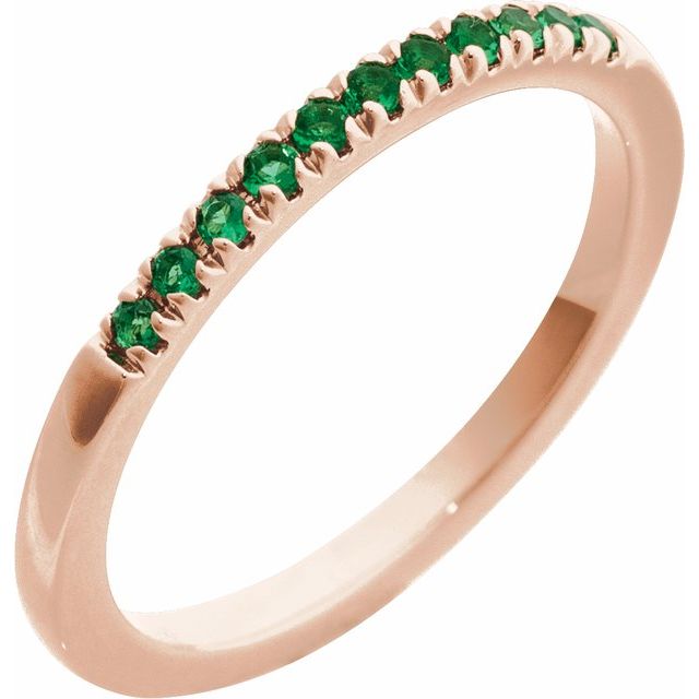 Lab-Grown Emerald, Ruby & Blue Sapphire Stackable Ring in 14K Gold & Silver