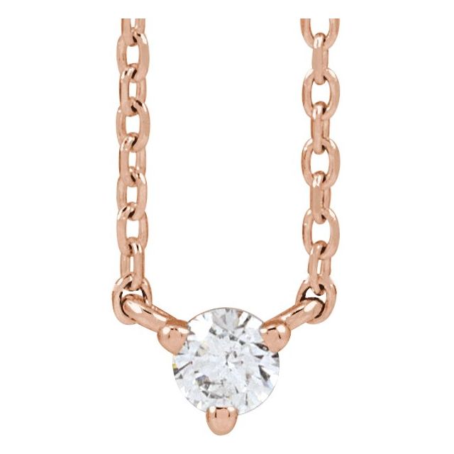 14K Yellow Gold 18" Necklace with 1/5 CT Natural Diamond Elegance