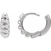 Platinum 15.3 mm Rope Dome Hoop Earrings - Elegant Design