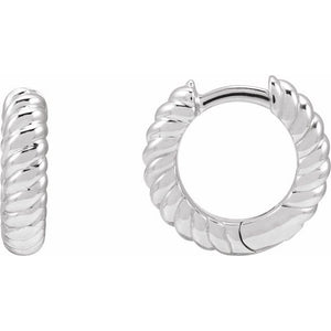 14K Gold Rope Huggie Earring