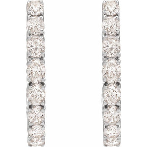 14K Yellow Gold 2 5/8 CTW Natural Diamond Inside-Outside Hoop Earrings