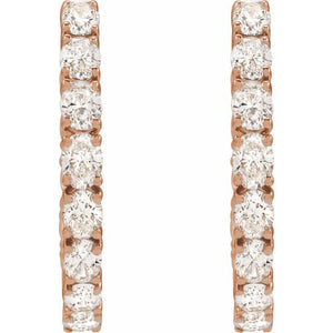 14K Yellow Gold 2 5/8 CTW Natural Diamond Inside-Outside Hoop Earrings