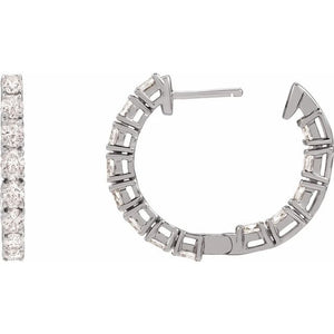 14K Yellow Gold 2 5/8 CTW Natural Diamond Inside-Outside Hoop Earrings