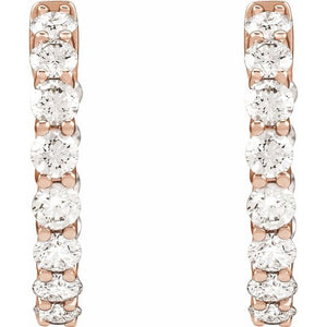 14K Yellow Gold 2.2 CTW Natural Diamond Inside-Outside Hoop Earrings