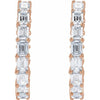 3 CTW Natural Diamond Inside-Outside 14K Yellow Gold Hoop Earrings