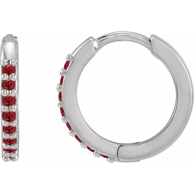 Lab-Grown Ruby, Emerald & Sapphire Hinged Hoop Earrings in 14K Gold, Silver & Platinum