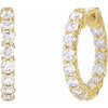 14K Yellow Gold 2.2 CTW Natural Diamond Inside-Outside Hoop Earrings