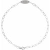 14K White Gold Engravable 7x5 mm Oval Bracelet - Personalized Luxury