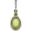 14K White Gold Natural Ethiopian Opal & Diamond Pendant - Bezel-Set