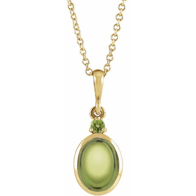 14K Gold Ethiopian Opal And Natural Diamond Bezel-Set Cabochon Pendant
