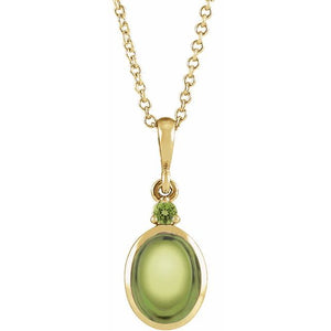 14K Gold Ethiopian Opal And Natural Diamond Bezel-Set Cabochon Pendant