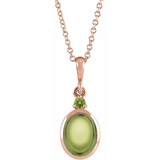 14K Gold Ethiopian Opal And Natural Diamond Bezel-Set Cabochon Pendant