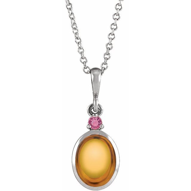 14K Gold Ethiopian Opal And Natural Diamond Bezel-Set Cabochon Pendant