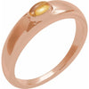 Elegant 14K Rose Gold Turquoise Cabochon Dome Ring