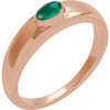 Elegant 14K Rose Gold Turquoise Cabochon Dome Ring