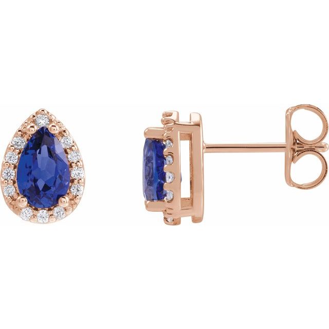 14K Gold Natural Diamond Halo-Style Basket Earrings