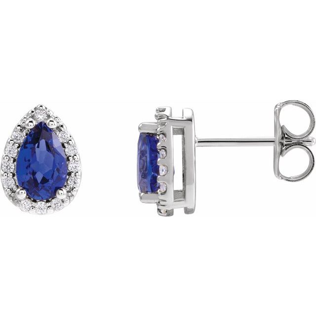 14K Gold Natural Diamond Halo-Style Basket Earrings